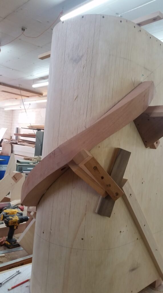 Custom hand carved tangent rails with closed stringer, photo 13 of 27