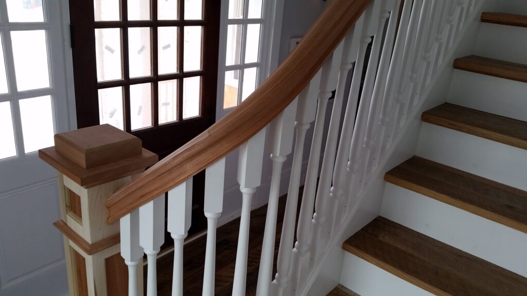 Custom hand carved tangent rails with closed stringer, photo 18 of 27