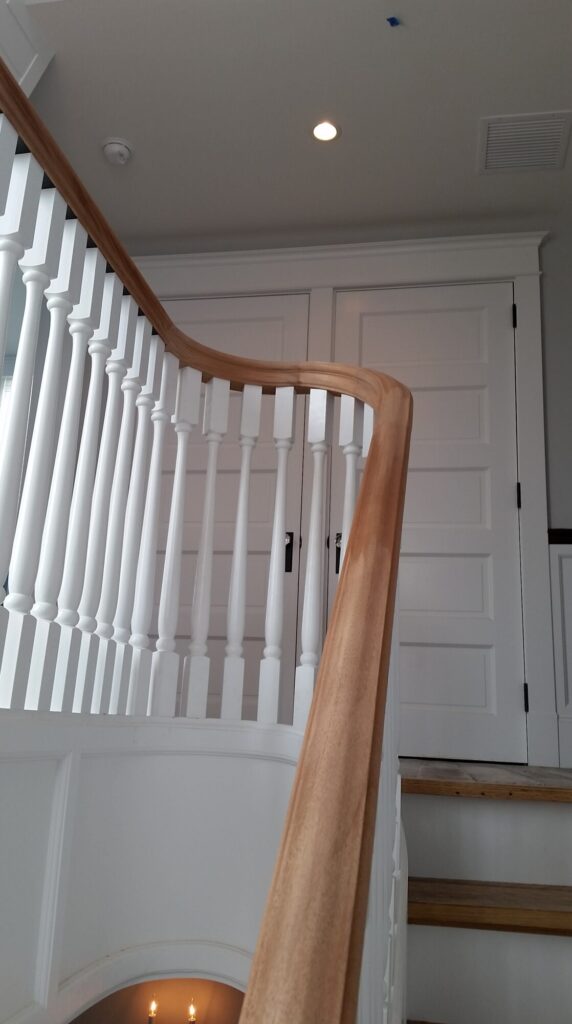 Custom hand carved tangent rails with closed stringer, photo 19 of 27