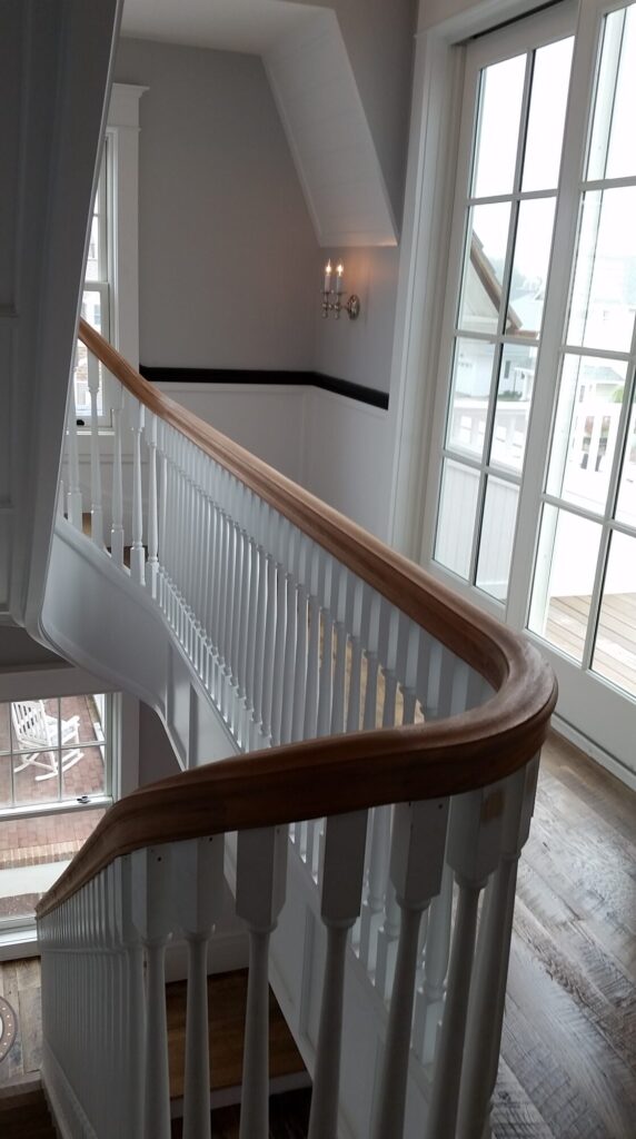 Custom hand carved tangent rails with closed stringer, photo 20 of 27