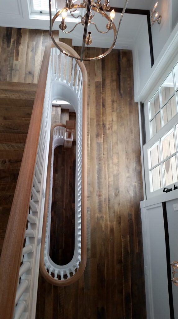 Custom hand carved tangent rails with closed stringer, photo 1 of 27