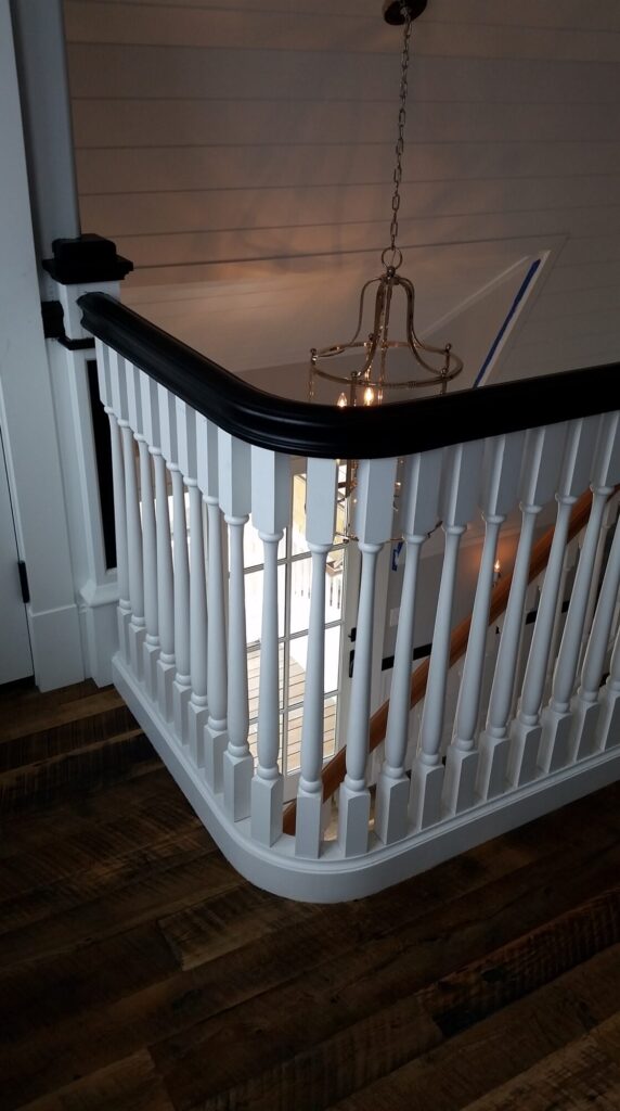 Custom hand carved tangent rails with closed stringer, photo 24 of 27