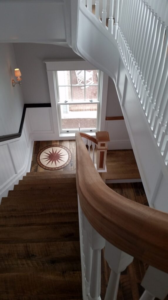 Custom hand carved tangent rails with closed stringer, photo 2 of 27