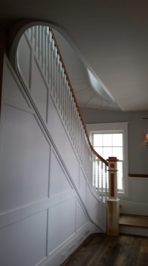 Custom hand carved tangent rails with closed stringer, photo 14 of 27