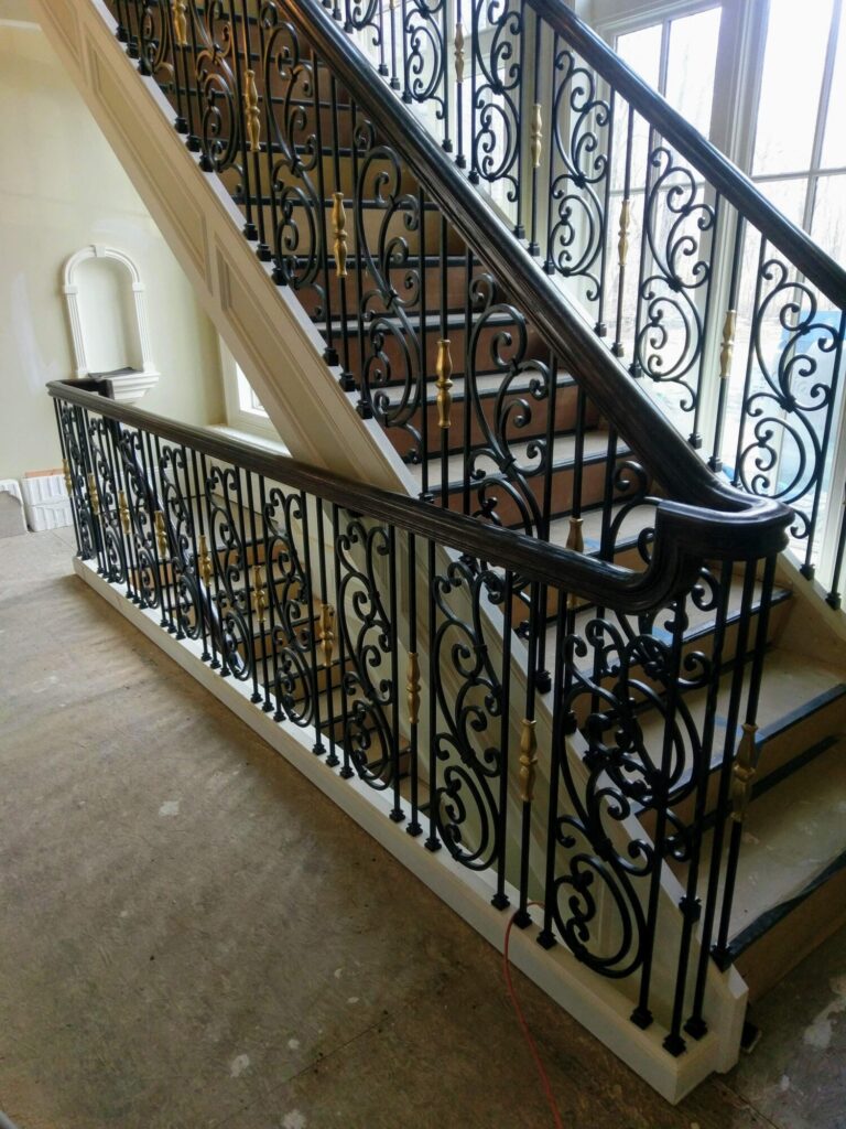 Tuscany wrought iron panels with curb stringer stair, photo 14 of 14