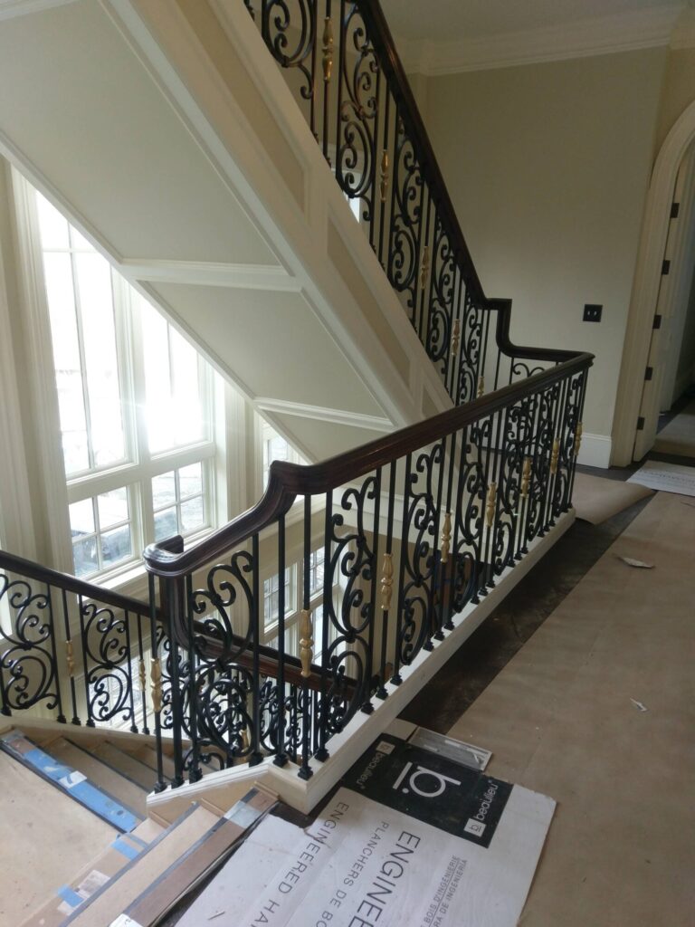 Tuscany wrought iron panels with curb stringer stair, photo 10 of 14