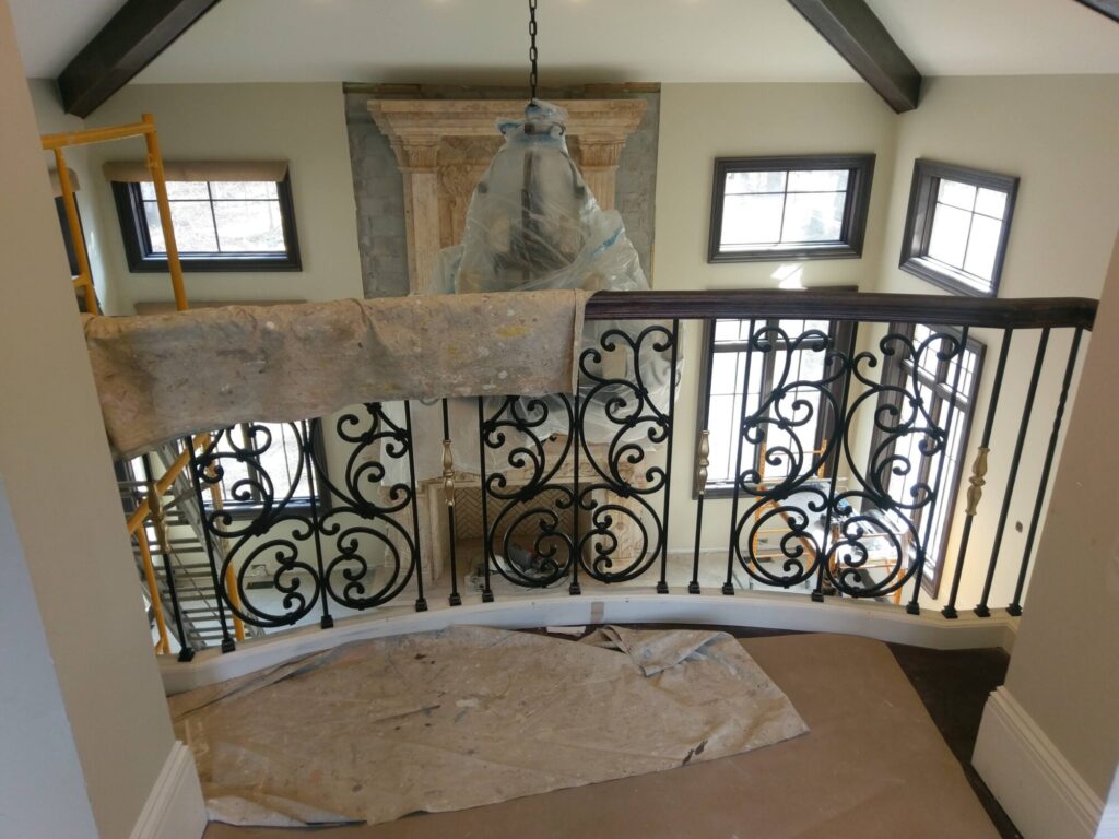 Tuscany wrought iron panels with curb stringer stair, photo 6 of 14