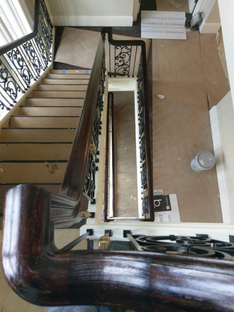 Tuscany wrought iron panels with curb stringer stair, photo 4 of 14